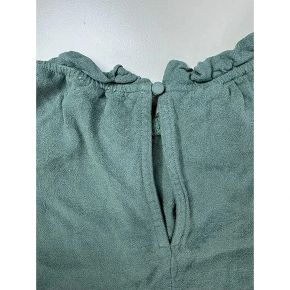 Embroidered Womens Linen Dress 1Sz Green Lagenlook Artsy Cottagecore Boho Hippie - Picture 12 of 16